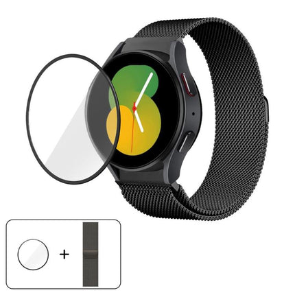 Milanese Magnetic Stainless Steel Watch Band with 3D Curved Film, For Samsung Galaxy Watch4 Classic 46mm, For Samsung Galaxy Watch4 Classic 42mm, For Samsung Galaxy Watch5 Active 40mm, For Samsung Galaxy Watch5 Active 44mm                              ... - DealBuddy