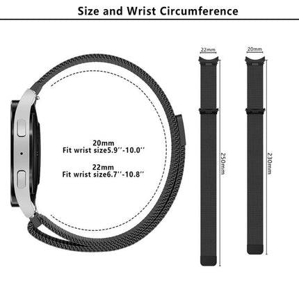 Milanese Magnetic Stainless Steel Watch Band with 3D Curved Film, For Samsung Galaxy Watch6 Classic 43mm, For Samsung Galaxy Watch5 44mm, For Samsung Galaxy Watch5 Pro 45mm, For Samsung Galaxy Watch5 40mm, For Samsung Galaxy Watch4 44mm                ... - DealBuddy