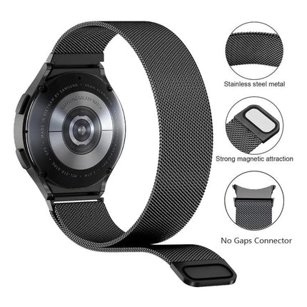 Milanese Magnetic Stainless Steel Watch Band with 3D Curved Film, For Samsung Galaxy Watch6 Classic 43mm, For Samsung Galaxy Watch5 44mm, For Samsung Galaxy Watch5 Pro 45mm, For Samsung Galaxy Watch5 40mm, For Samsung Galaxy Watch4 44mm                ... - DealBuddy