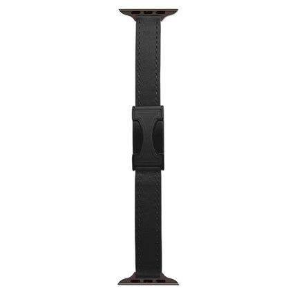 Magnetic Buckle 14mm Plain Genuine Leather Watch Band, For Apple Watch 46mm / 49mm / 45mm / 44mm, For Apple Watch 42mm / 41mm / 40mm / 38mm - DealBuddy