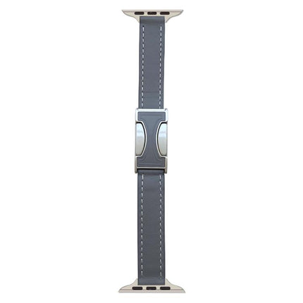 Magnetic Buckle 14mm Plain Genuine Leather Watch Band, For Apple Watch 46mm / 49mm / 45mm / 44mm, For Apple Watch 42mm / 41mm / 40mm / 38mm - DealBuddy