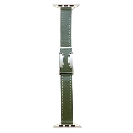 Magnetic Buckle 14mm Plain Genuine Leather Watch Band, For Apple Watch 46mm / 49mm / 45mm / 44mm, For Apple Watch 42mm / 41mm / 40mm / 38mm - DealBuddy