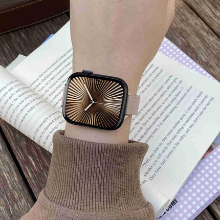 Magnetic Buckle 14mm Plain Genuine Leather Watch Band, For Apple Watch 46mm / 49mm / 45mm / 44mm, For Apple Watch 42mm / 41mm / 40mm / 38mm - DealBuddy
