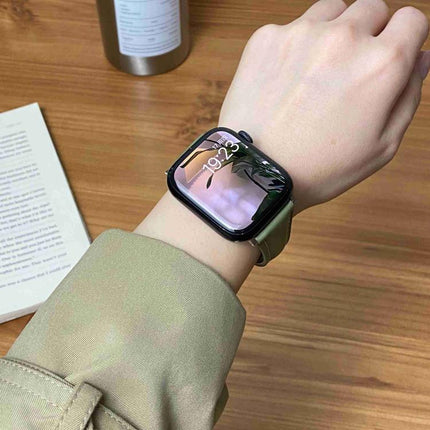 Magnetic Buckle Small Waist Plain Genuine Leather Watch Band, For Apple Watch 46mm / 49mm / 45mm / 44mm, For Apple Watch 42mm / 41mm / 40mm / 38mm - DealBuddy
