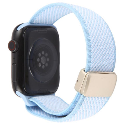 Twill Two Color Elastic Nylon Magnetic Buckle Watch Band, For Apple Watch 46mm / 49mm / 45mm / 44mm, For Apple Watch 42mm / 41mm / 40mm / 38mm - DealBuddy