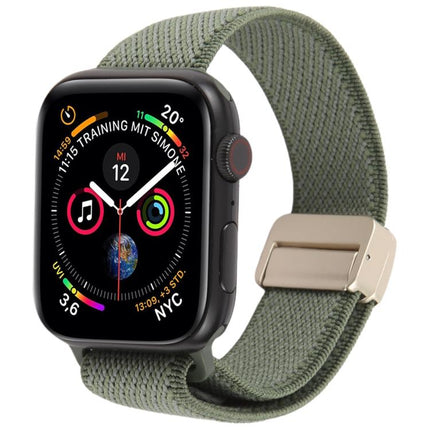 Twill Two Color Elastic Nylon Magnetic Buckle Watch Band, For Apple Watch 46mm / 49mm / 45mm / 44mm, For Apple Watch 42mm / 41mm / 40mm / 38mm - DealBuddy