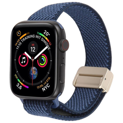 Twill Two Color Elastic Nylon Magnetic Buckle Watch Band, For Apple Watch 46mm / 49mm / 45mm / 44mm, For Apple Watch 42mm / 41mm / 40mm / 38mm - DealBuddy