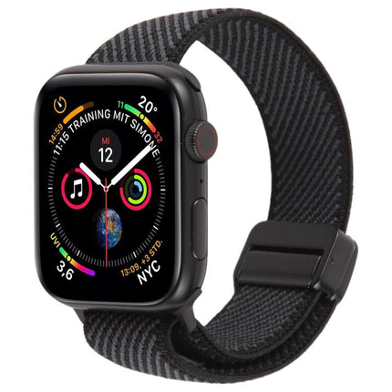 Twill Two Color Elastic Nylon Magnetic Buckle Watch Band, For Apple Watch 46mm / 49mm / 45mm / 44mm, For Apple Watch 42mm / 41mm / 40mm / 38mm - DealBuddy