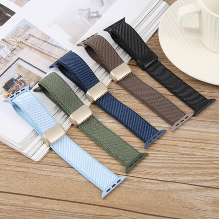 Twill Two Color Elastic Nylon Magnetic Buckle Watch Band, For Apple Watch 46mm / 49mm / 45mm / 44mm, For Apple Watch 42mm / 41mm / 40mm / 38mm - DealBuddy