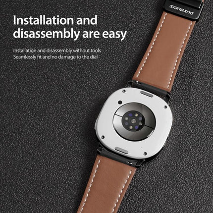 DUX DUCIS YA Series Magnetic Buckle Genuine Leather Watch Band, For Samsung Galaxy Watch8 / Watch8 Classic - DealBuddy