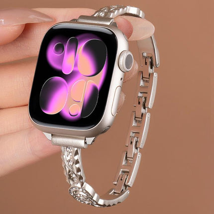 xDfind Thin Bracelet Diamond Metal Stainless Steel Watch Band, For Apple Watch 42 / 44 / 45 / 46 / 49mm, For Apple Watch 38 / 40 / 41 / S10 42mm - DealBuddy
