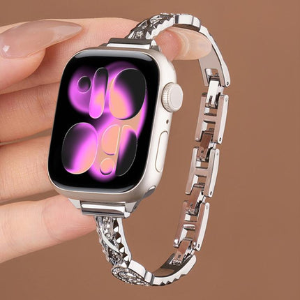 xDfind Thin Bracelet Diamond Metal Stainless Steel Watch Band, For Apple Watch 42 / 44 / 45 / 46 / 49mm, For Apple Watch 38 / 40 / 41 / S10 42mm - DealBuddy