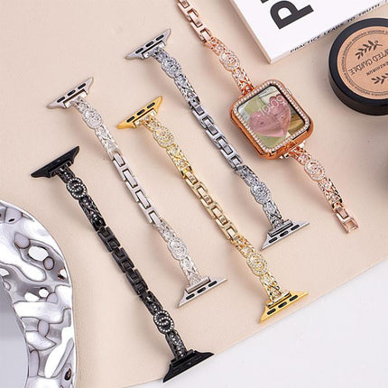 xDfind Thin Bracelet Diamond Metal Stainless Steel Watch Band, For Apple Watch 42 / 44 / 45 / 46 / 49mm, For Apple Watch 38 / 40 / 41 / S10 42mm - DealBuddy