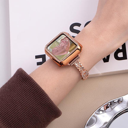 xDfind Thin Bracelet Diamond Metal Stainless Steel Watch Band, For Apple Watch 42 / 44 / 45 / 46 / 49mm, For Apple Watch 38 / 40 / 41 / S10 42mm - DealBuddy