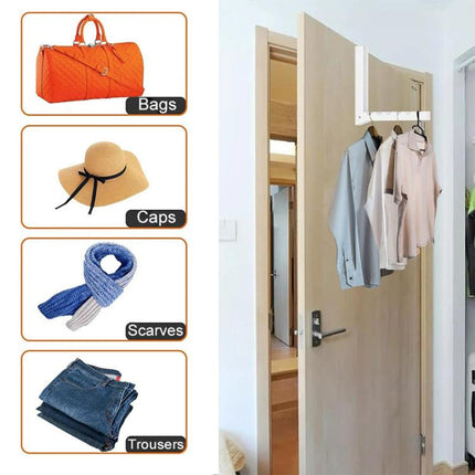 2pcs / Pack Heavy Duty Door Mounted Clothes Hanger Foldable Hook