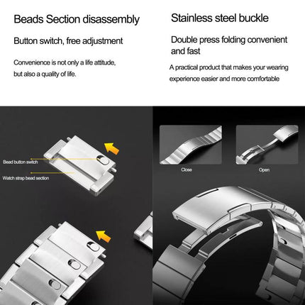 Single Bead Quick Release Stainless Steel Watch Band, For Apple Watch 46mm / 49mm / 45mm / 44mm, For Apple Watch 42mm / 41mm / 40mm / 38mm - DealBuddy
