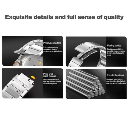 Single Bead Quick Release Stainless Steel Watch Band, For Apple Watch 46mm / 49mm / 45mm / 44mm, For Apple Watch 42mm / 41mm / 40mm / 38mm - DealBuddy