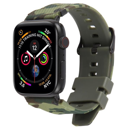 xDfind Black Connector Camouflage Print Silicone Watch Band