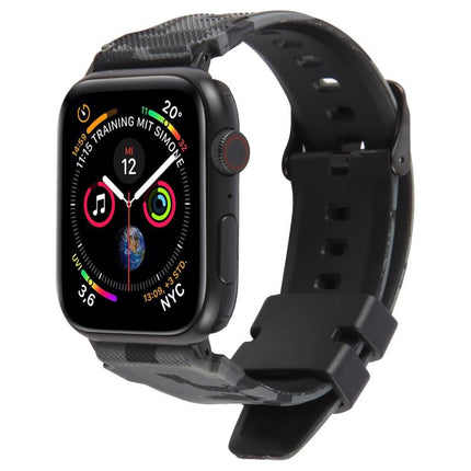 xDfind Black Connector Camouflage Print Silicone Watch Band
