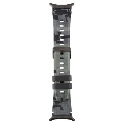 xDfind Black Connector Camouflage Print Silicone Watch Band, For Galaxy Watch Ultra2 2026 / 2025 / 1 2024, For Galaxy Watch9 / 8 / 8 Classic