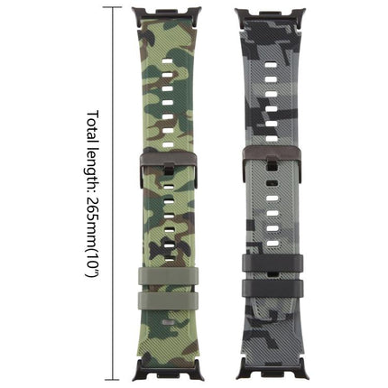xDfind Black Connector Camouflage Print Silicone Watch Band, For Galaxy Watch Ultra2 2026 / 2025 / 1 2024, For Galaxy Watch9 / 8 / 8 Classic