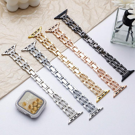 xDfind Flowing Swirls Diamond Metal Watch Band