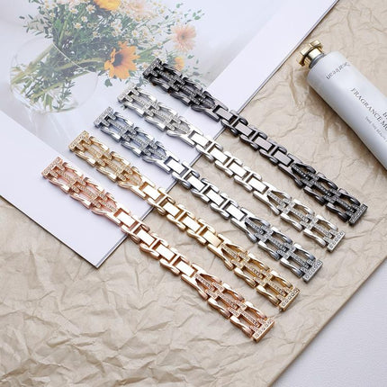 xDfind Flowing Swirls Diamond Metal Watch Band