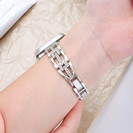 xDfind Flowing Swirls Diamond Metal Watch Band