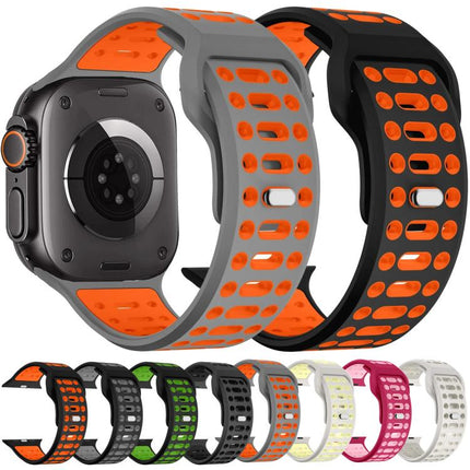 xDfind Two Color Silicone Sport Breathable Watch Band, For Apple Watch 46mm / 49mm / 45mm / 44mm - DealBuddy