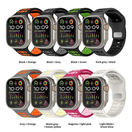 xDfind Two Color Silicone Sport Breathable Watch Band, For Apple Watch 46mm / 49mm / 45mm / 44mm - DealBuddy