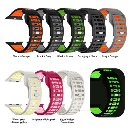 xDfind Two Color Silicone Sport Breathable Watch Band, For Apple Watch 46mm / 49mm / 45mm / 44mm - DealBuddy
