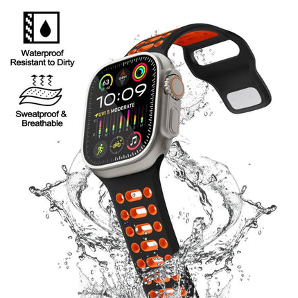 xDfind Two Color Silicone Sport Breathable Watch Band, For Apple Watch 46mm / 49mm / 45mm / 44mm - DealBuddy