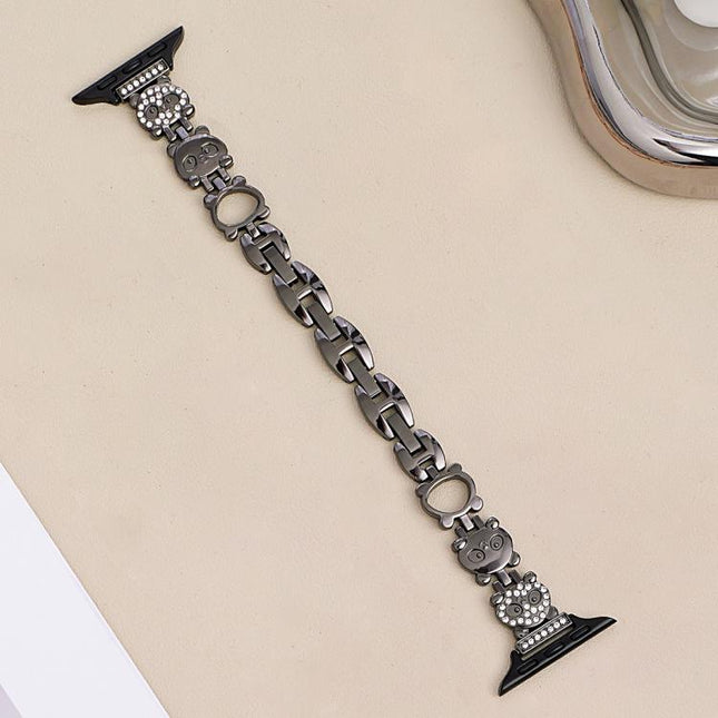 xDfind Red Panda Shaped Diamond Metal Watch Band