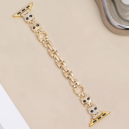 xDfind Red Panda Shaped Diamond Metal Watch Band