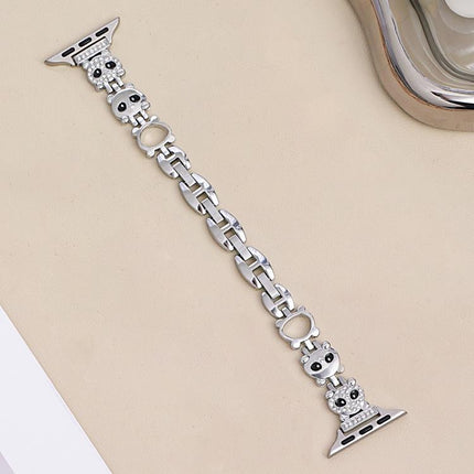 xDfind Red Panda Shaped Diamond Metal Watch Band