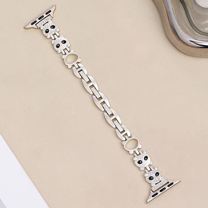 xDfind Red Panda Shaped Diamond Metal Watch Band