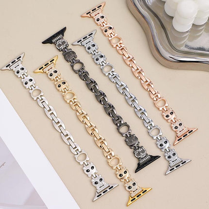 xDfind Red Panda Shaped Diamond Metal Watch Band
