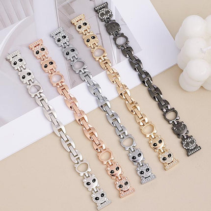 xDfind Red Panda Shaped Diamond Metal Watch Band