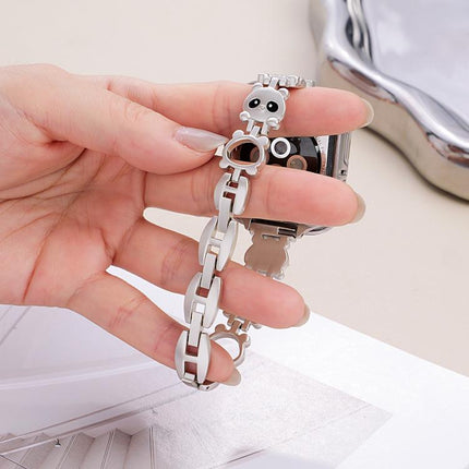 xDfind Red Panda Shaped Diamond Metal Watch Band