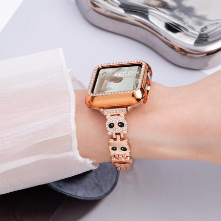 xDfind Red Panda Shaped Diamond Metal Watch Band