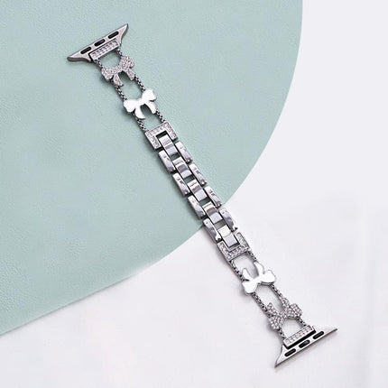 xDfind Bowknot Chain Bracelet Diamond Metal Watch Band