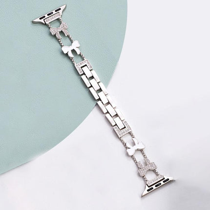 xDfind Bowknot Chain Bracelet Diamond Metal Watch Band