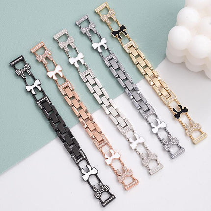xDfind Bowknot Chain Bracelet Diamond Metal Watch Band