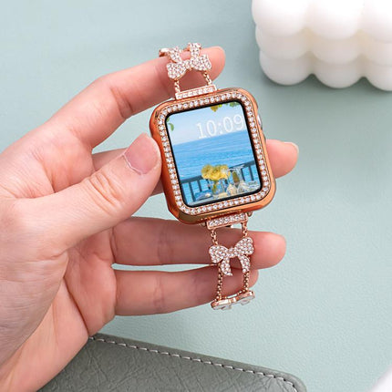 xDfind Bowknot Chain Bracelet Diamond Metal Watch Band - DealBuddy