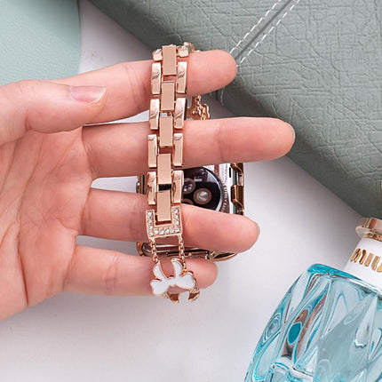 xDfind Bowknot Chain Bracelet Diamond Metal Watch Band