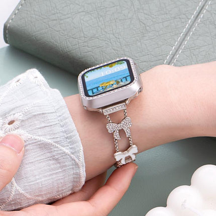 xDfind Bowknot Chain Bracelet Diamond Metal Watch Band