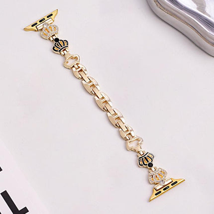 xDfind Crown Chain Bracelet Diamond Metal Watch Band