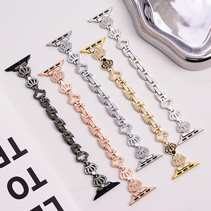 xDfind Crown Chain Bracelet Diamond Metal Watch Band