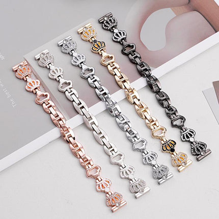 xDfind Crown Chain Bracelet Diamond Metal Watch Band