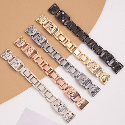 xDfind Happy Zoo Bracelet Diamond Metal Watch Band